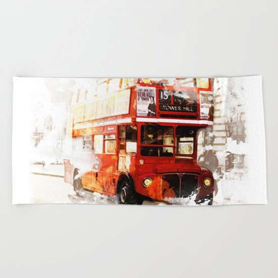 London Bus Beach Towel