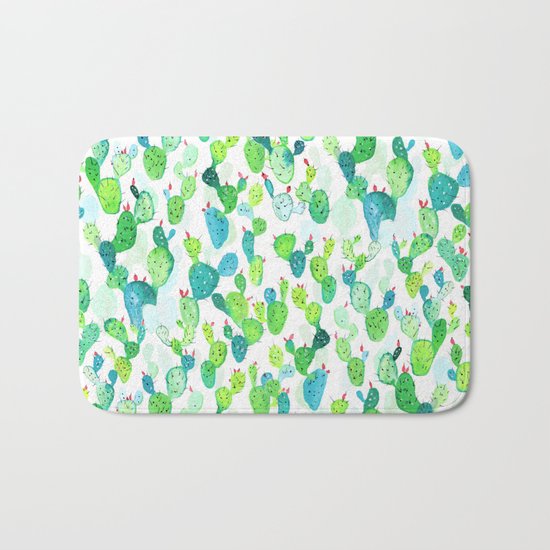 Watercolour Cacti Bath Mat