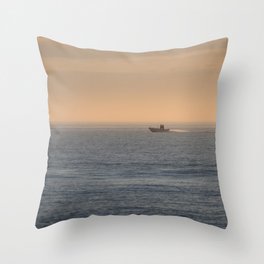 Sunset Fishing Trip, Minimalist Throw Pillow
