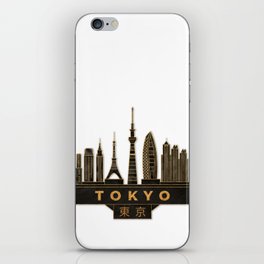 Tokyo Skyline Black and Gold iPhone Skin
