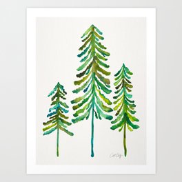 Pine Trees – Green Palette Art Print