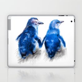We care a lot. Couple of blue little penguins. Laptop & iPad Skin