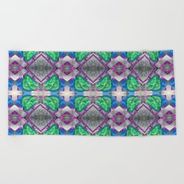 Green and Blue Trees Beach Towel