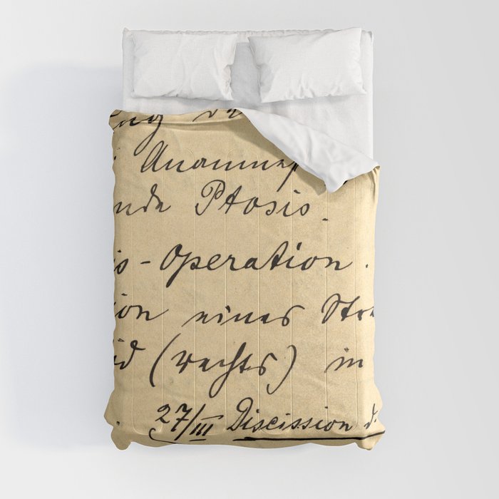 Part of old 19th century medical records, eyes hurt Comforter