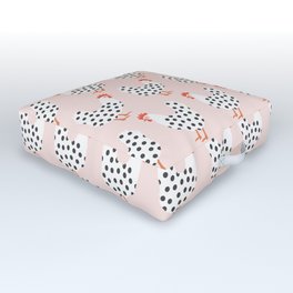 Dot Dot Chicken | Pink Outdoor Floor Cushion