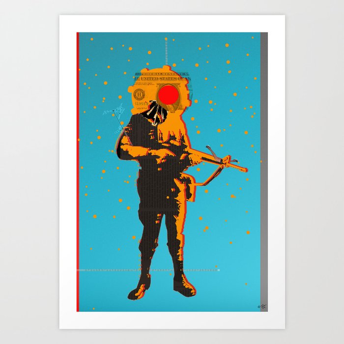 War Soldier Collage 1 Art Print