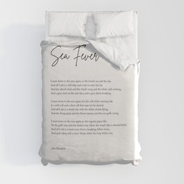 Sea Fever - John Masefield Poem - Literary Print 1 - Typography Duvet Cover