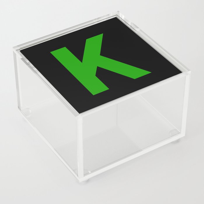 Letter K (Green & Black) Acrylic Box