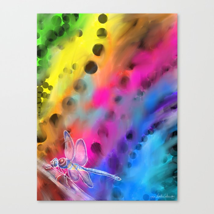 Rainbow Dragonfly Canvas Print