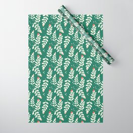 September Vines and Berries in Dark Green Wrapping Paper