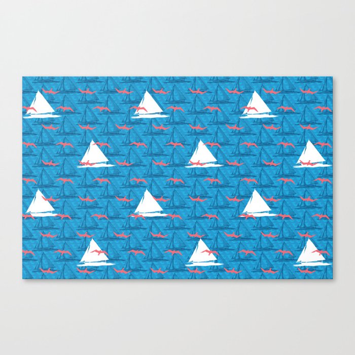 Boats and birds Canvas Print