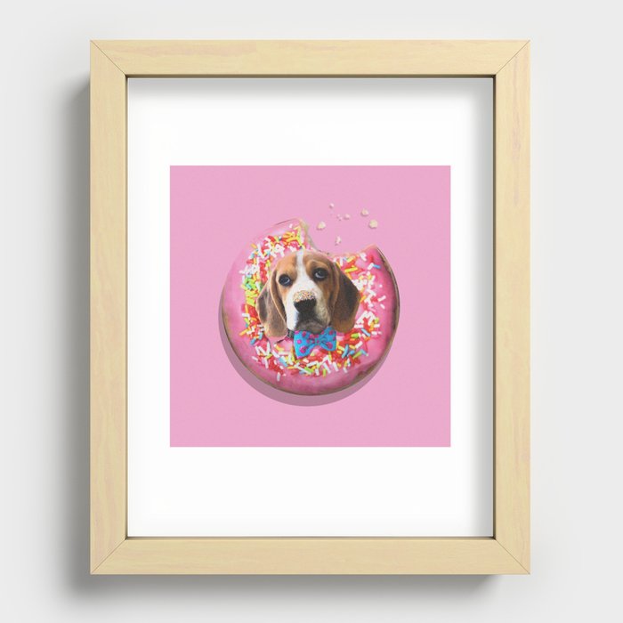 Doggy Donut Recessed Framed Print