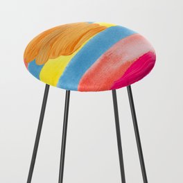 Paint Brush Strokes Colorful Counter Stool