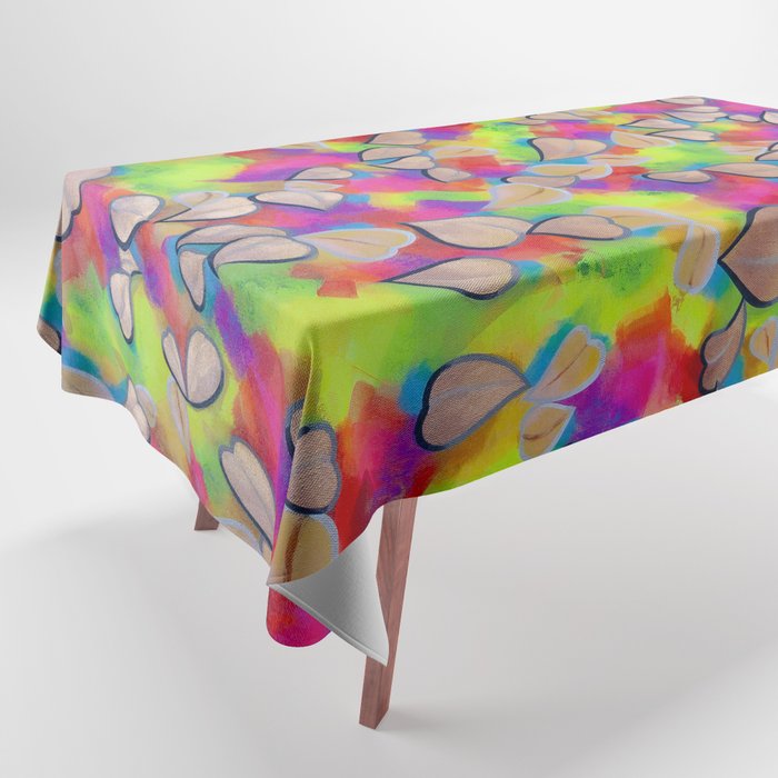 Fluorescent Flowers Tablecloth