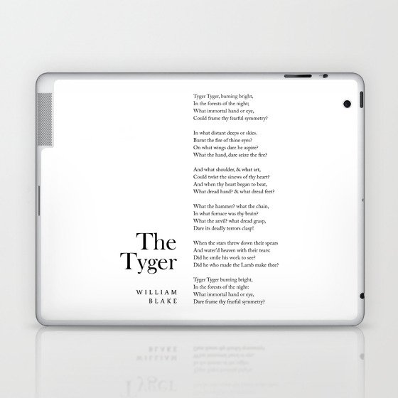 The Tyger - William Blake Poem - Literature - Typography Print 1 Laptop & iPad Skin