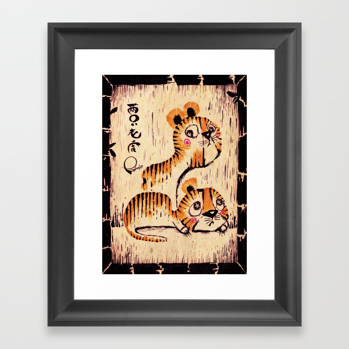 Two Little Tigers Framed Art Print