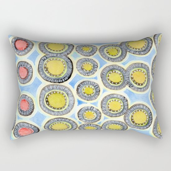 Yellow and Red Sunshine Pattern Rectangular Pillow