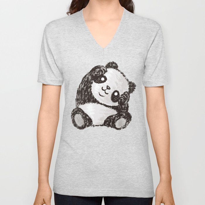 Panda V Neck T Shirt