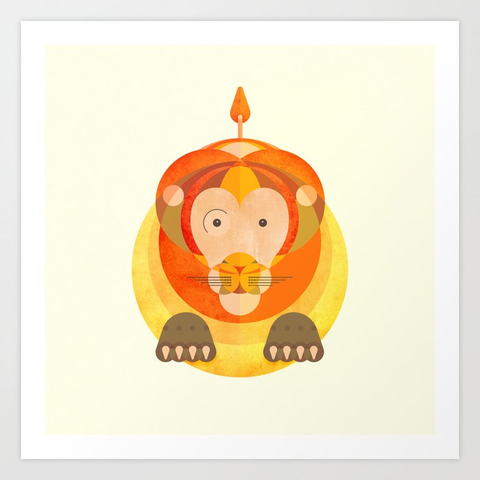 The rounded lion Art Print
