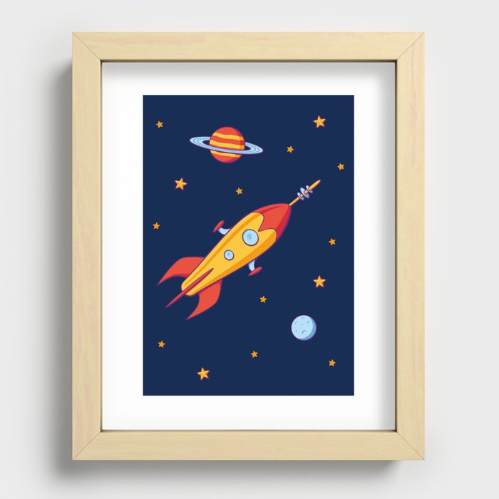 Spaceship! Recessed Framed Print