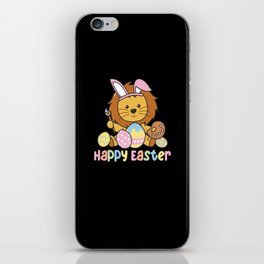 Happy Easter Cute Lion At Easter With Easter Eggs iPhone Skin