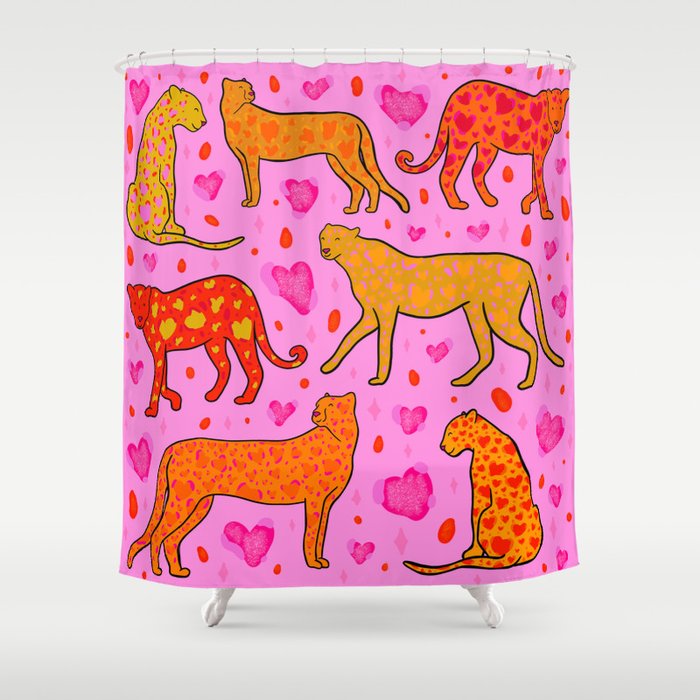 Valentine Leopard Print Shower Curtain