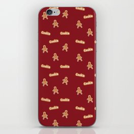 Cute Christmas Ginger Bread Cookie Red Print Decoration iPhone Skin