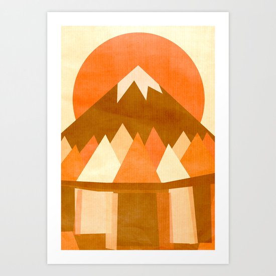 sunset reflections across the lake Art Print