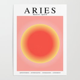 Aries - Astrology Zodiac Aura Gradient Poster
