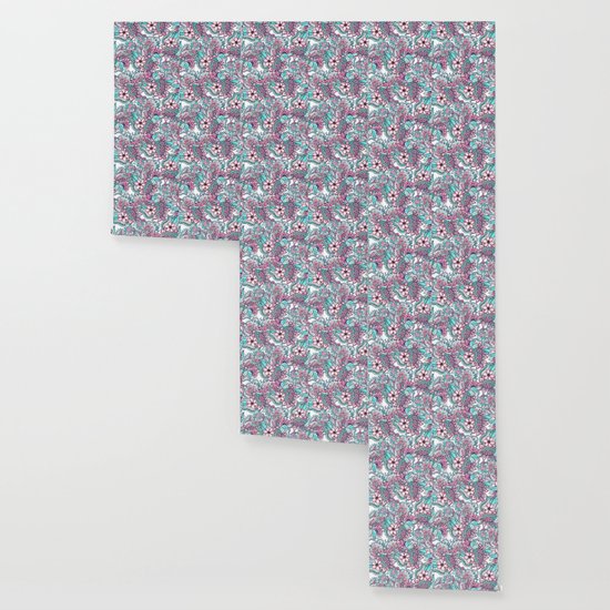 Pastel Hand Drawn Floral Pattern Pink Turquoise Teal Flowers Wallpaper By Girlytrend Society6 Tons of awesome pastel wallpapers to download for free. society6
