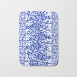 Sapphire Blue Lace Bath Mat | Other, Cheerful, Playful, Illustration, Retrochic, Sapphireblue, Boho, Pattern, Ink Pen, Elegant 