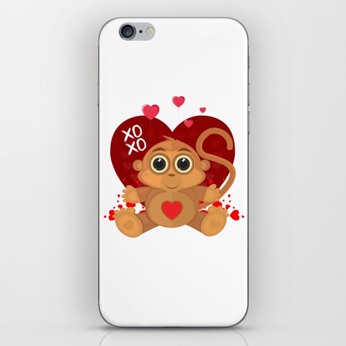 Valentine's Day Monkey iPhone Skin