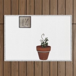 Flowerpot and house number Outdoor Rug