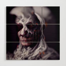 Scary ghost face #4 | AI fantasy art Wood Wall Art