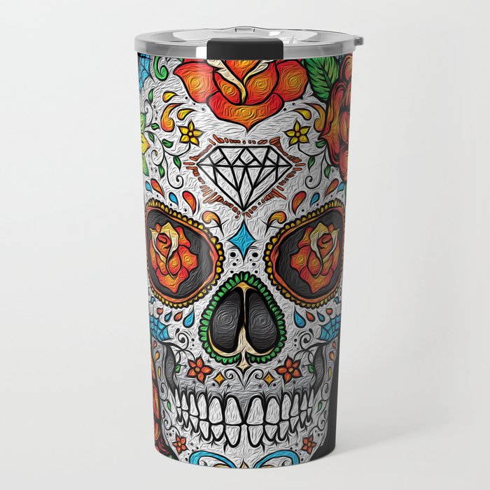 Sugar Skull, Day Of The Dead Travel Mug