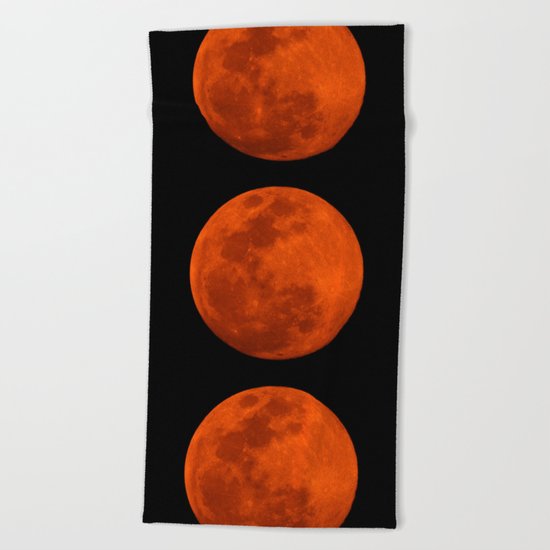 Orange Moon Beach Towel