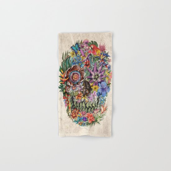 tropilcal floral skull 5 Hand & Bath Towel