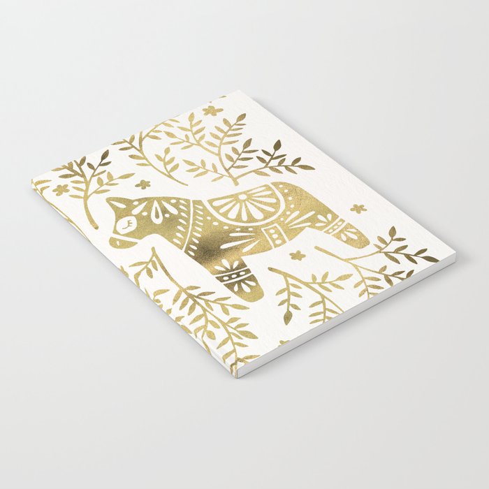 Swedish Dala Horses – Gold Palette Notebook