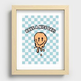 have a nice day smiley face checkerboard Recessed Framed Print