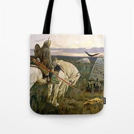 “The Knight at the Crossroads” by Victor Vasnetsov Tote Bag