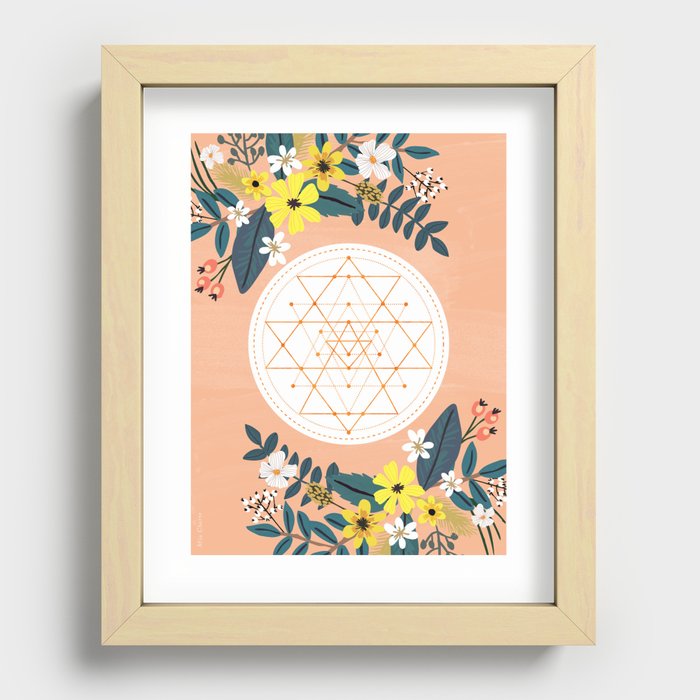 Sacred Geometry, Om. Recessed Framed Print