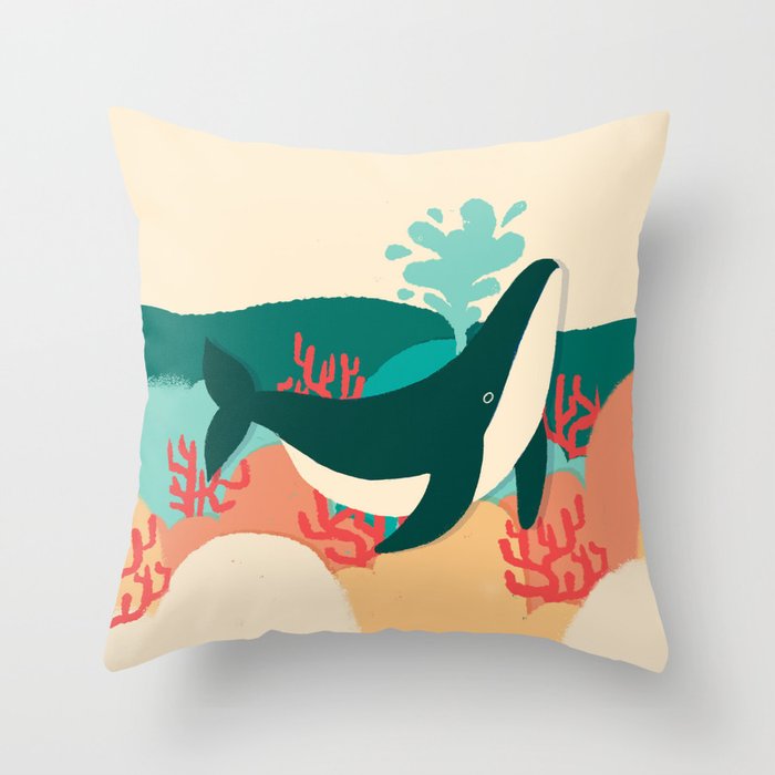 Whale Hello There Throw Pillow