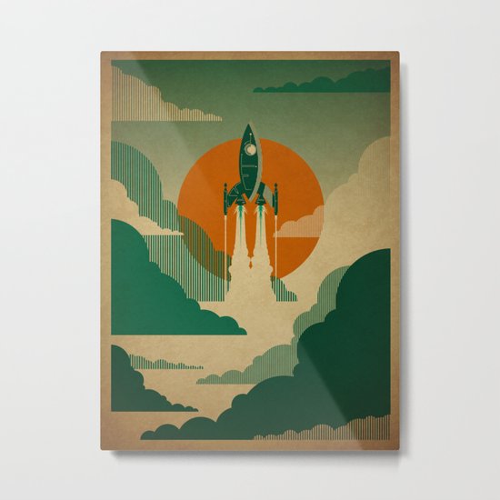 The Voyage (Green) Metal Print