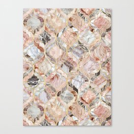 Rosy Marble Moroccan Tile Pattern Canvas Print