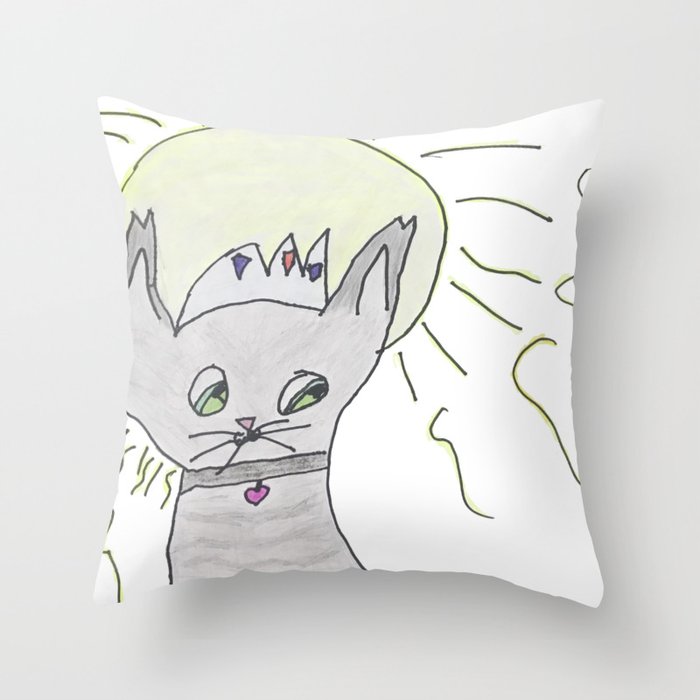 The Royal Kitty! Throw Pillow