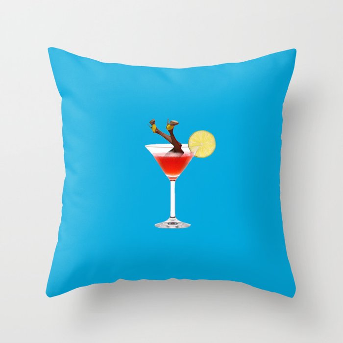 one more please blue Throw Pillow
