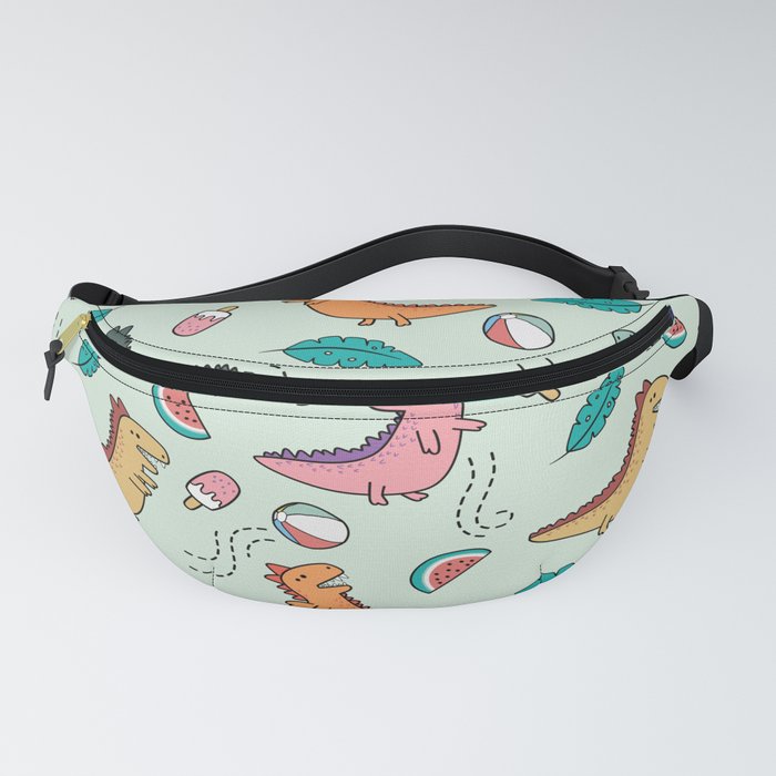 Dinosaurs T-Rex Summer Fun Retro Repeating Pattern  Fanny Pack