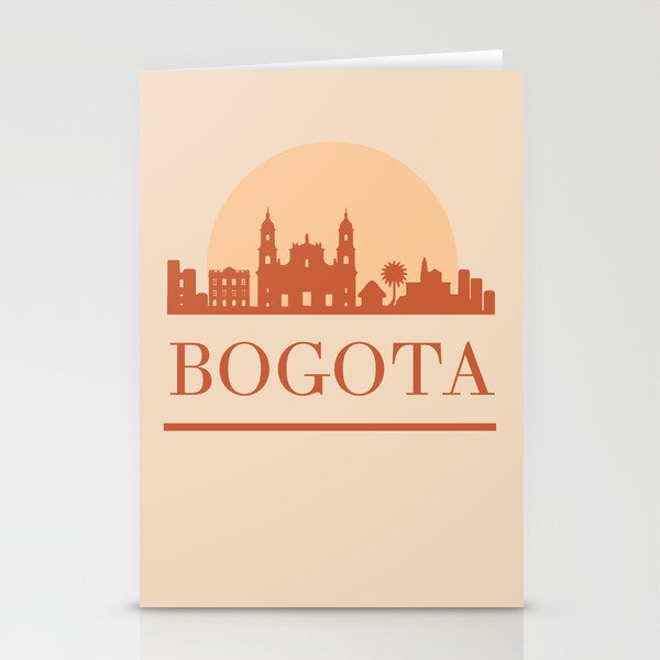 BOGOTA COLOMBIA CITY SKYLINE EARTH TONES Stationery Cards
