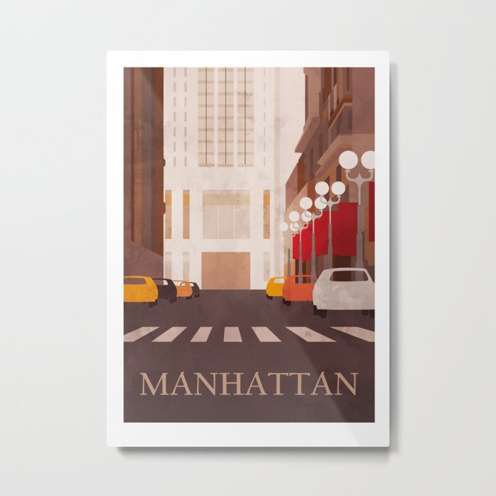 New York Manhattan watercolor Metal Print