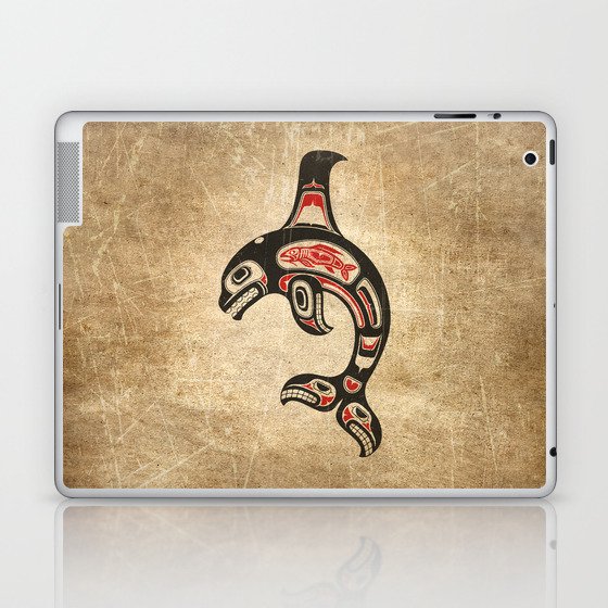 Red and Black Haida Spirit Killer Whale Laptop & iPad Skin